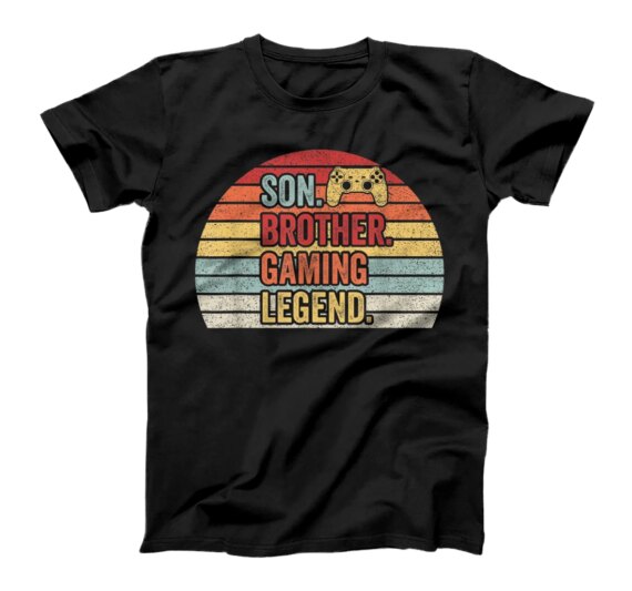 Son Brother Gaming Legend Retro Vintage Teen Boys Gaming T-Shirt