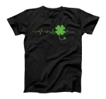St Patricks Day Clover Heartbeat Irish Nurse Shamrock T-Shirt