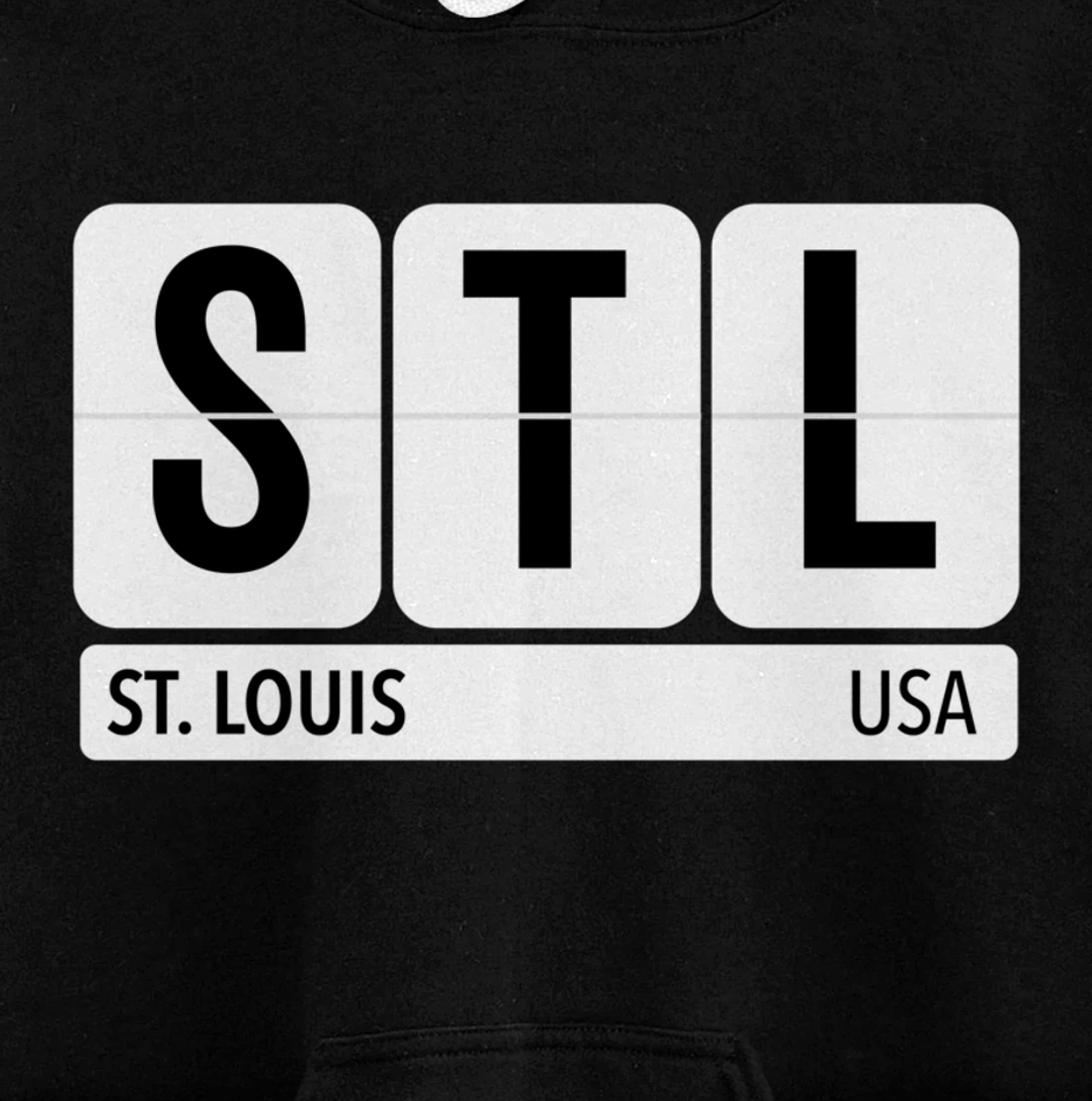 STL St Louis MO USA Travel Souvenir Black Text Pullover Hoodie