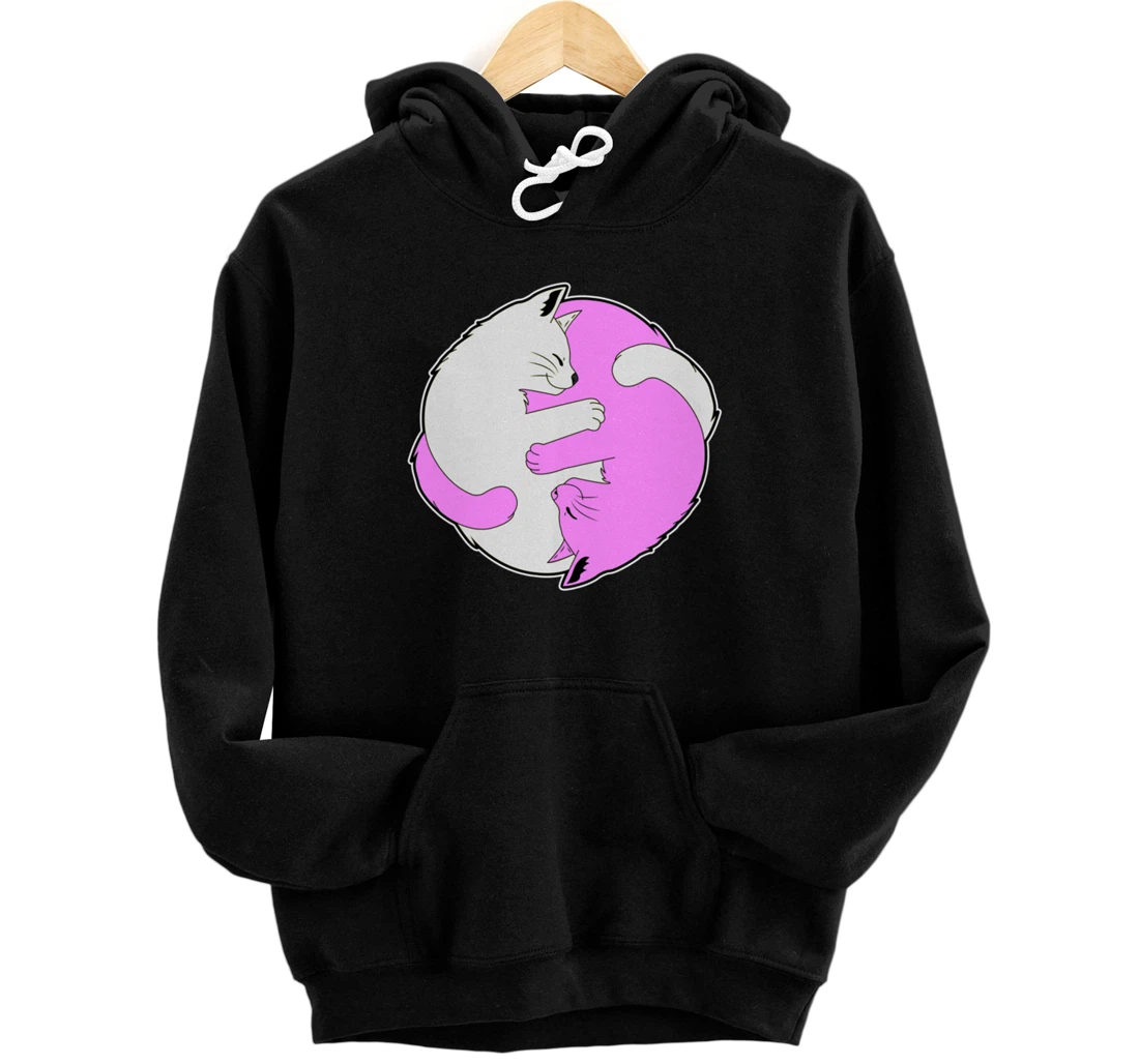 Sweet Cat Cats Ying Yang, Yin Yang Pullover Hoodie