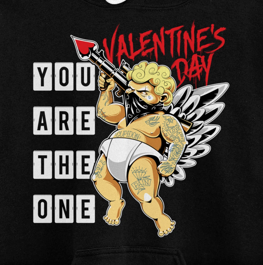 Tattoo Angel, Love, Girlfriend, Valentine's Day Wedding Pullover Hoodie