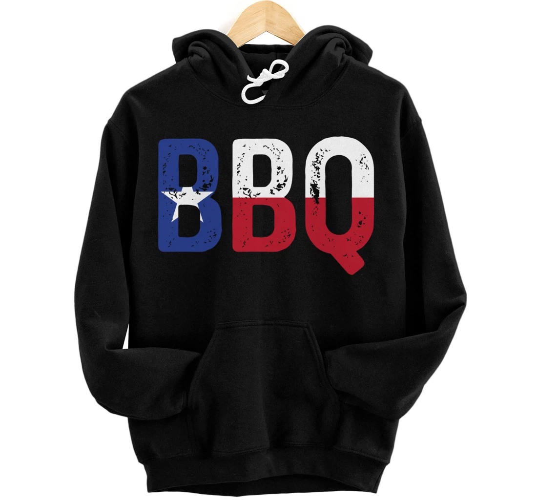 Texas BBQ Texan Flag Grill Grilling Chef Patriotic Barbecue Pullover Hoodie