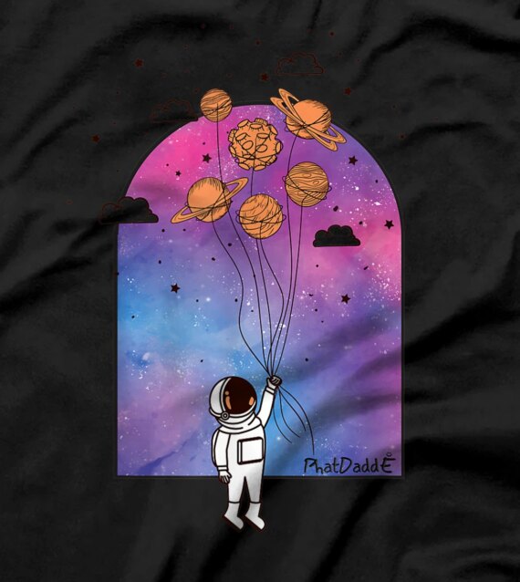 The Cosmic Planet Trip - Astronaut heading up T-Shirt