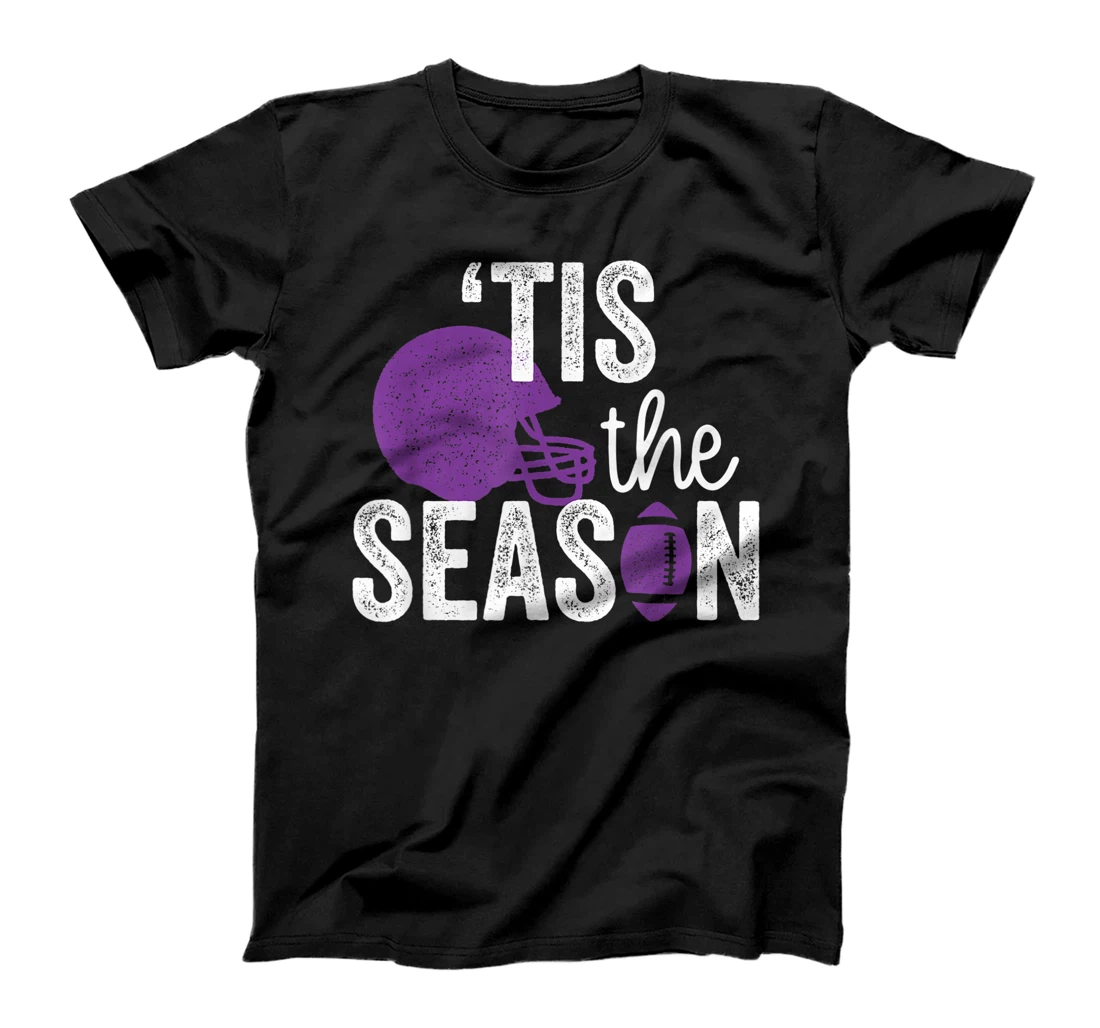 Tis the Season | Lineman Family Purple High School Football T-Shirt
