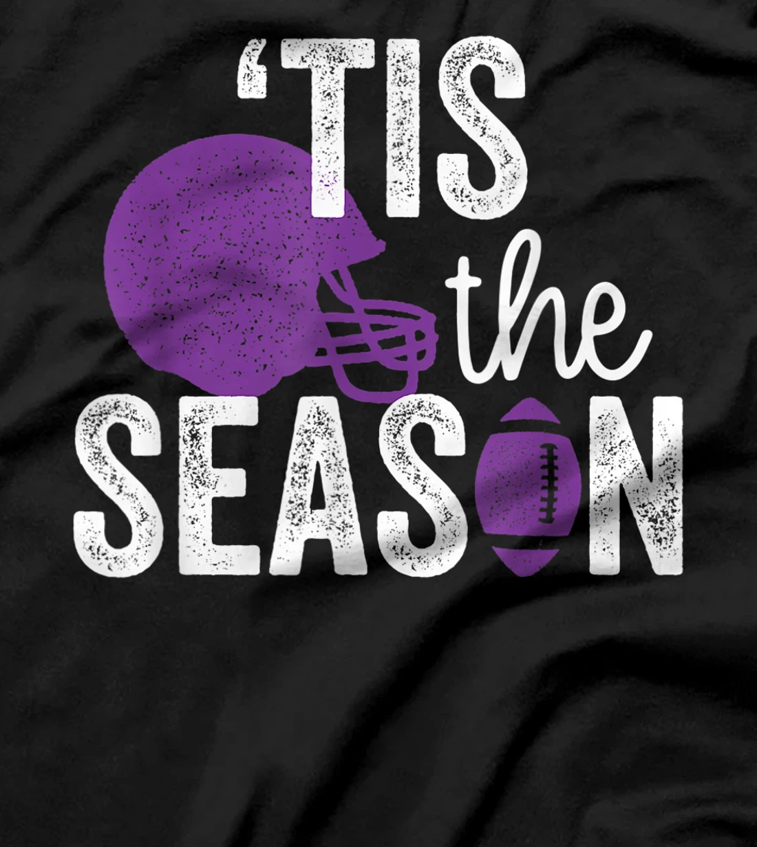 Tis the Season | Lineman Family Purple High School Football T-Shirt
