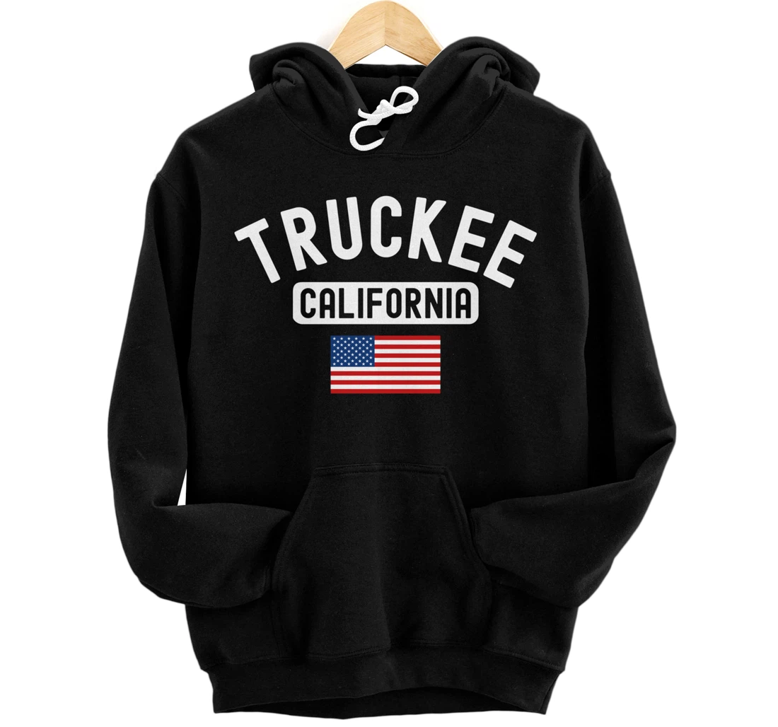 Truckee California USA Flag Vintage Cali Bear Tahoe Nevada Pullover Hoodie