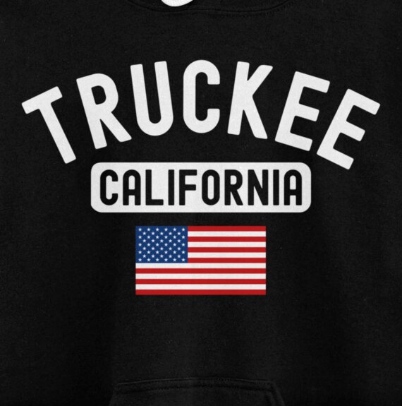 Truckee California USA Flag Vintage Cali Bear Tahoe Nevada Pullover Hoodie