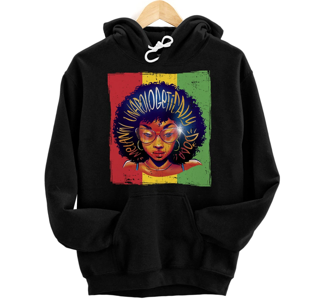 Unapologetically Dope African American Black Girl Afro Pullover Hoodie