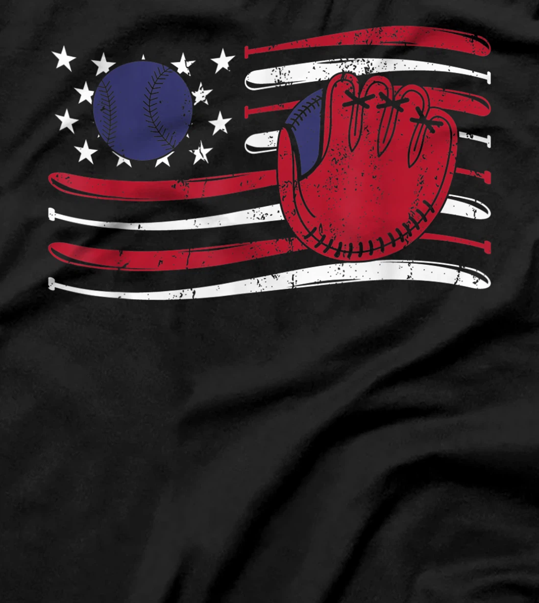 USA American Baseball Bat Flag T-Shirt