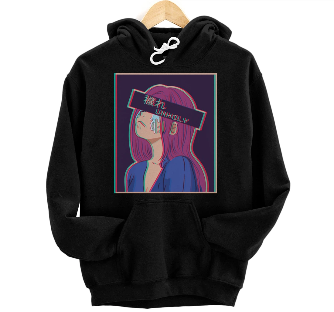 Vaporwave Aesthetic Sad Girl Japanese Unholy Harajuku Pullover Hoodie