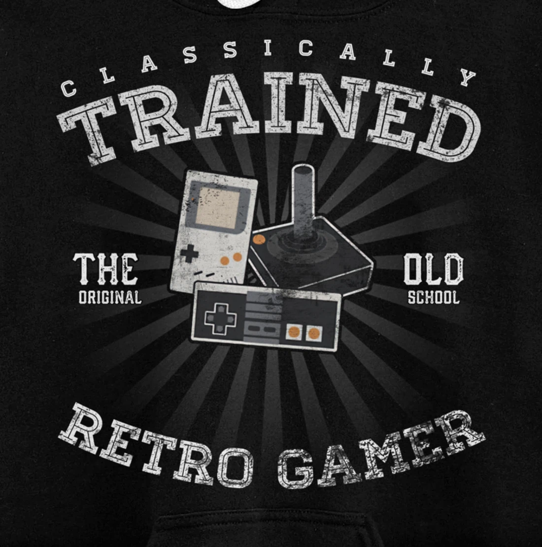 Video Game Vintage Distressed Classicaly TRAINED RETRO GAMER Pullover Hoodie