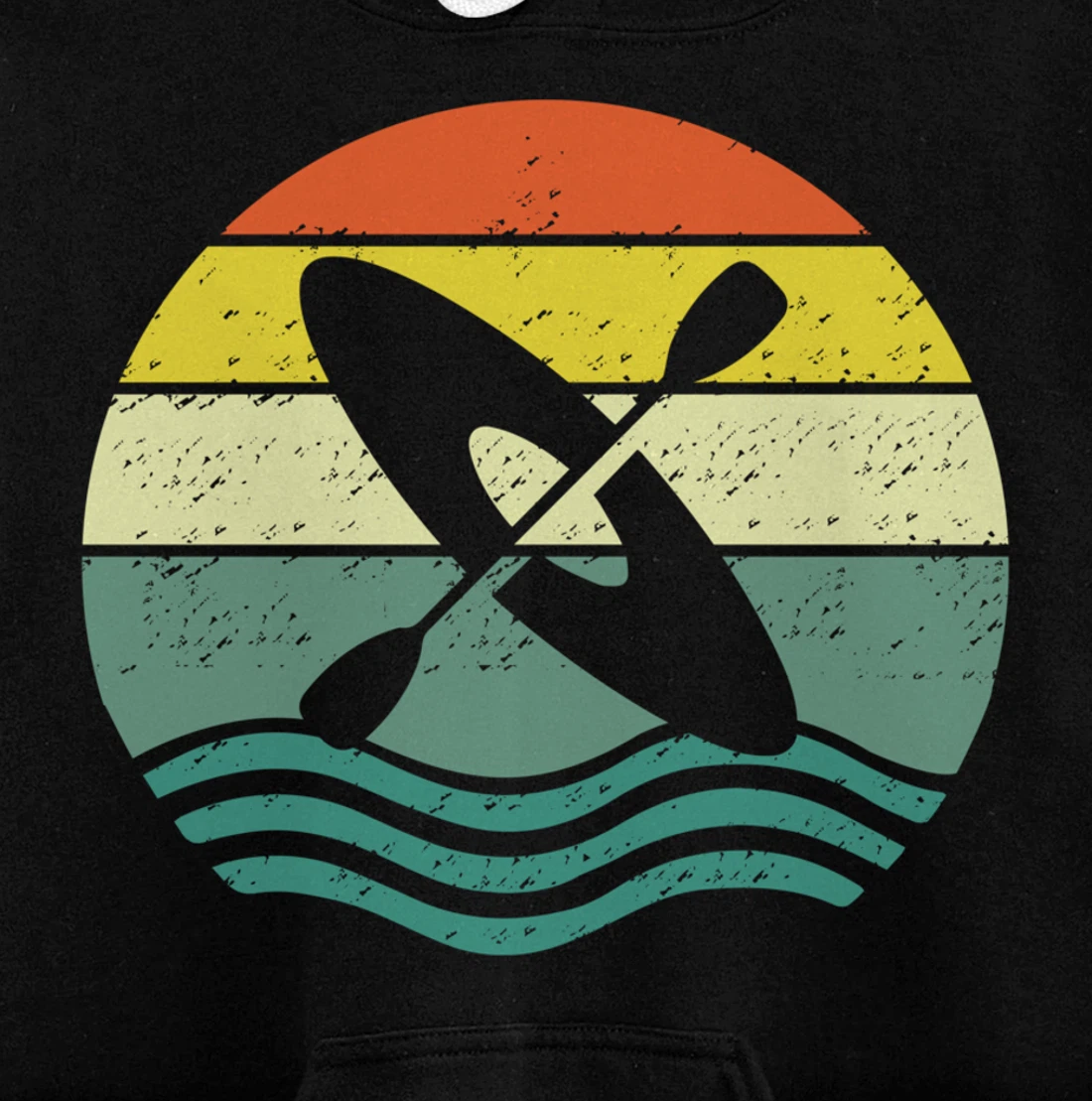Vintage Retro Sunset SUP Kayaker Kayaking Pullover Hoodie