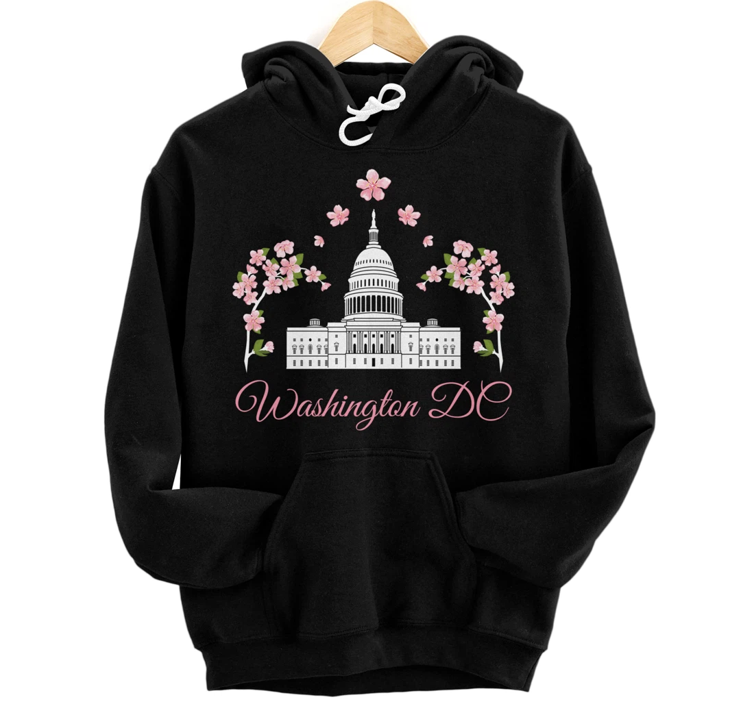Washington DC Cherry Blossom Monument Pullover Hoodie