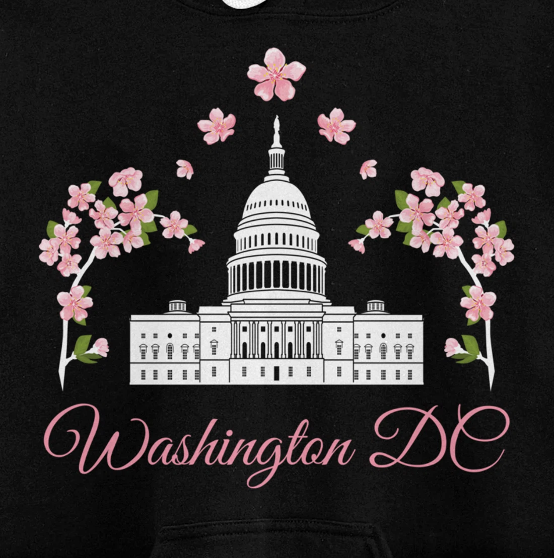 Washington DC Cherry Blossom Monument Pullover Hoodie