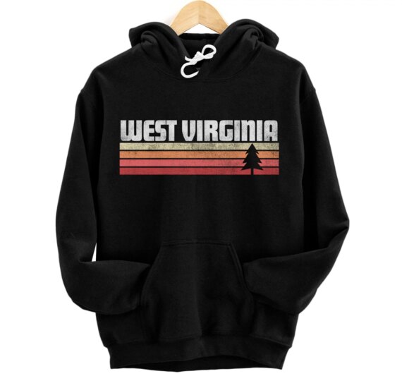 West Virginia Retro Style Shirt Vintage 70s 80s 90s Gift Pullover Hoodie
