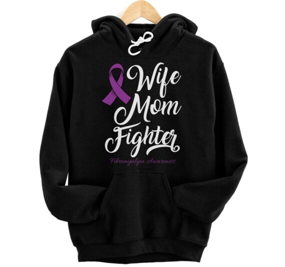 Wife Mom Fibromyalgia Awareness Survivor Girl Pullover Hoodie