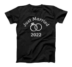  2022 Wedding Ring Matching Couple Just Married T-Shirt