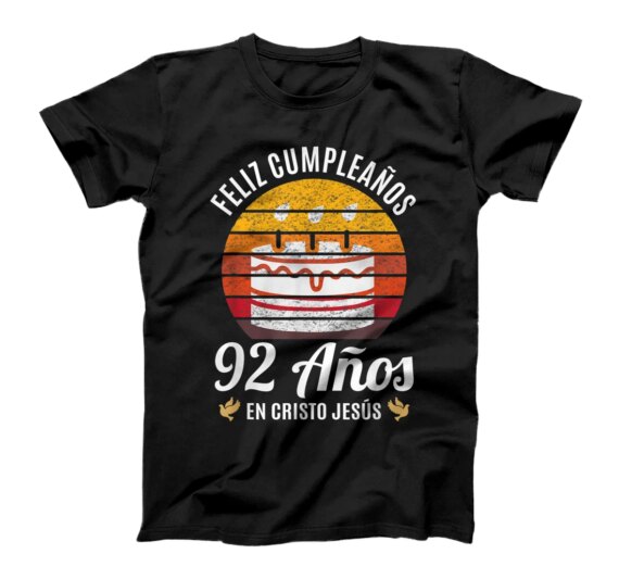  92 años 1929 Camiseta 92 Años En Cristo Jesús Spanish T-Shirt