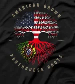  American Grown Portuguese Heart Love Portugal Flag T-Shirt