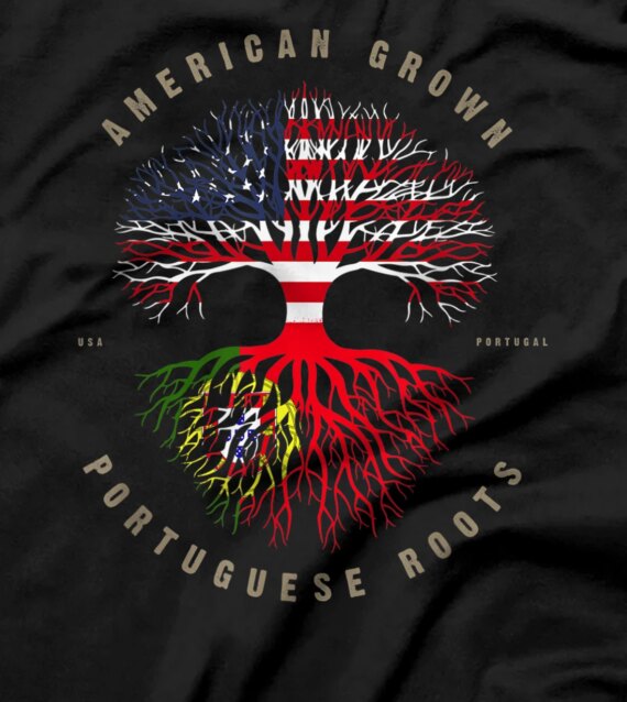  American Grown Portuguese Heart Love Portugal Flag T-Shirt