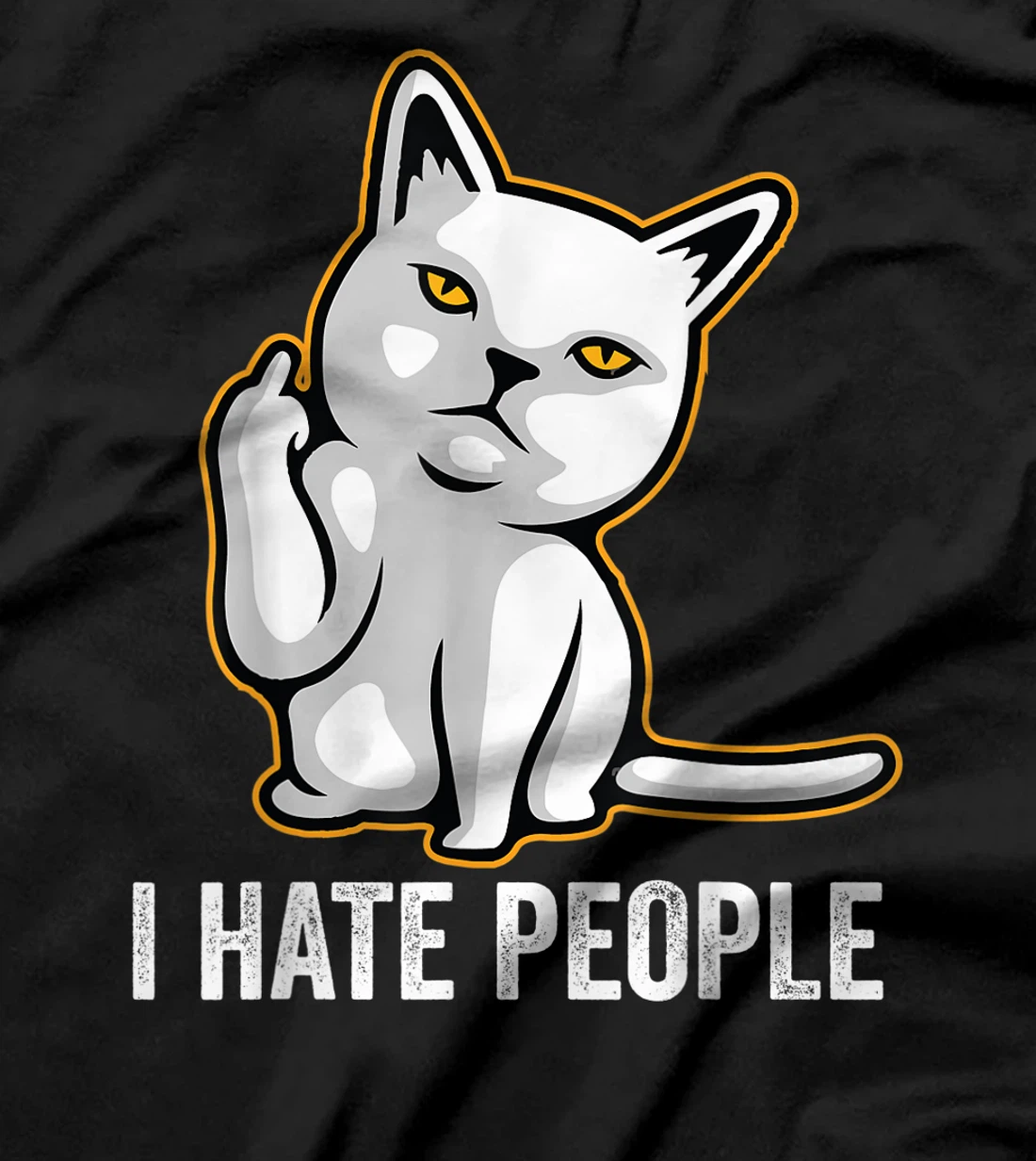  Angry Cat Giving the Finger Shirt,Antisocial I Hate People T-Shirt