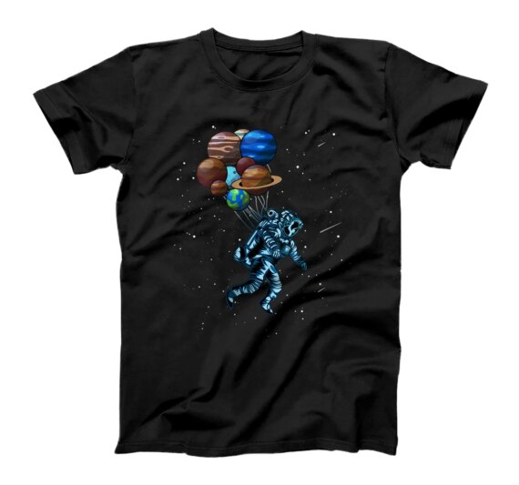  Astronaut & Planets Space Cosmos Galaxy Gift Space T-Shirt