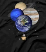  Astronaut With Balloon Planets Space T-Shirt