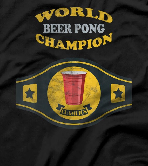 Beer Pong World Champion Vintage Retro Tee T-Shirt