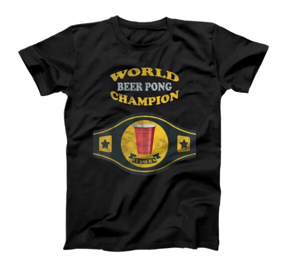 Beer Pong World Champion Vintage Retro Tee T-Shirt