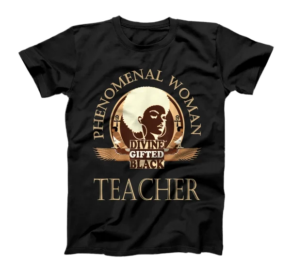   Black Woman Teacher Afro Retro Black History Month Gift T-Shirt 