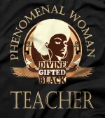   Black Woman Teacher Afro Retro Black History Month Gift T-Shirt 