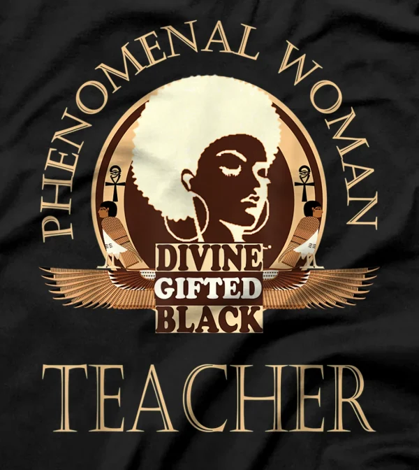 Black Woman Teacher Afro Retro Black History Month Gift T-Shirt