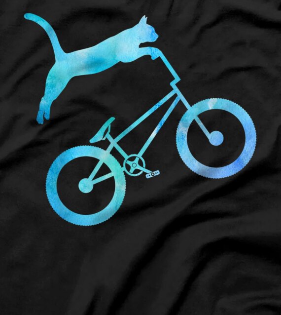  BMX Stunt Cat - Mountain Bike Dirt Bike Funny Cat Lovers T-Shirt