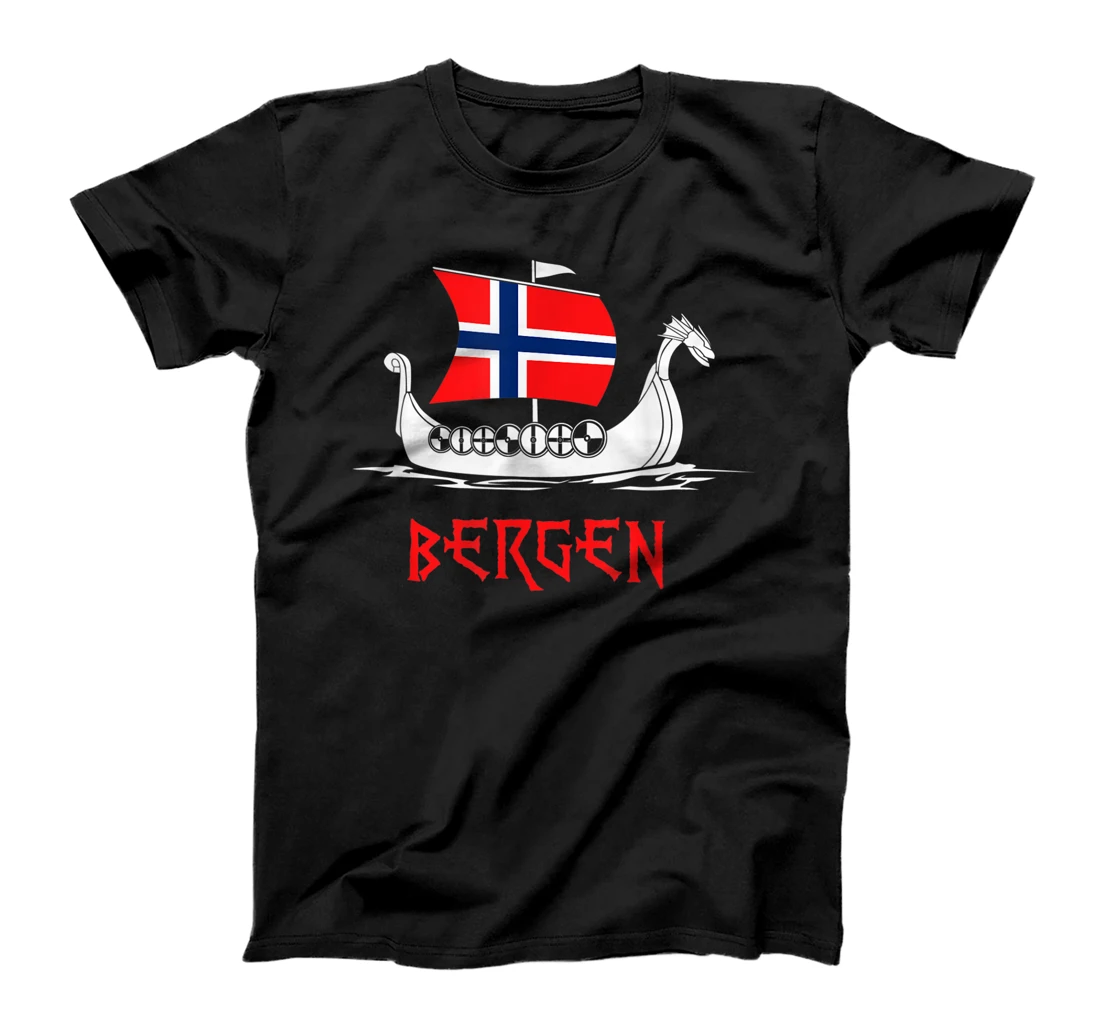  Boat Norwegian Flag Norway Viking Ship Bergen T-Shirt