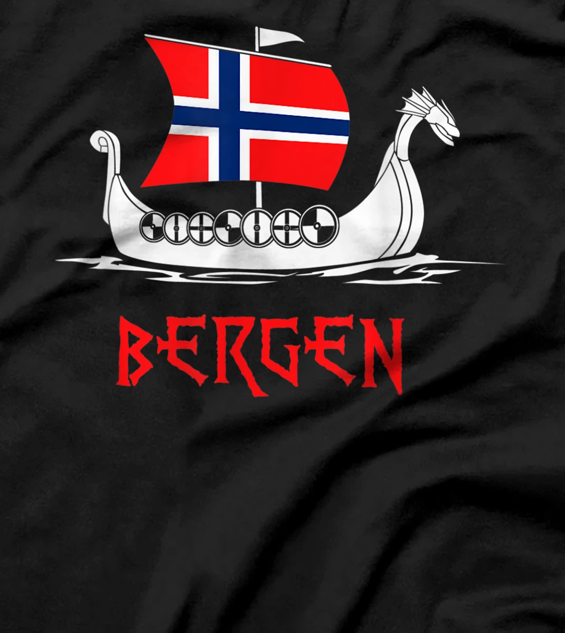  Boat Norwegian Flag Norway Viking Ship Bergen T-Shirt