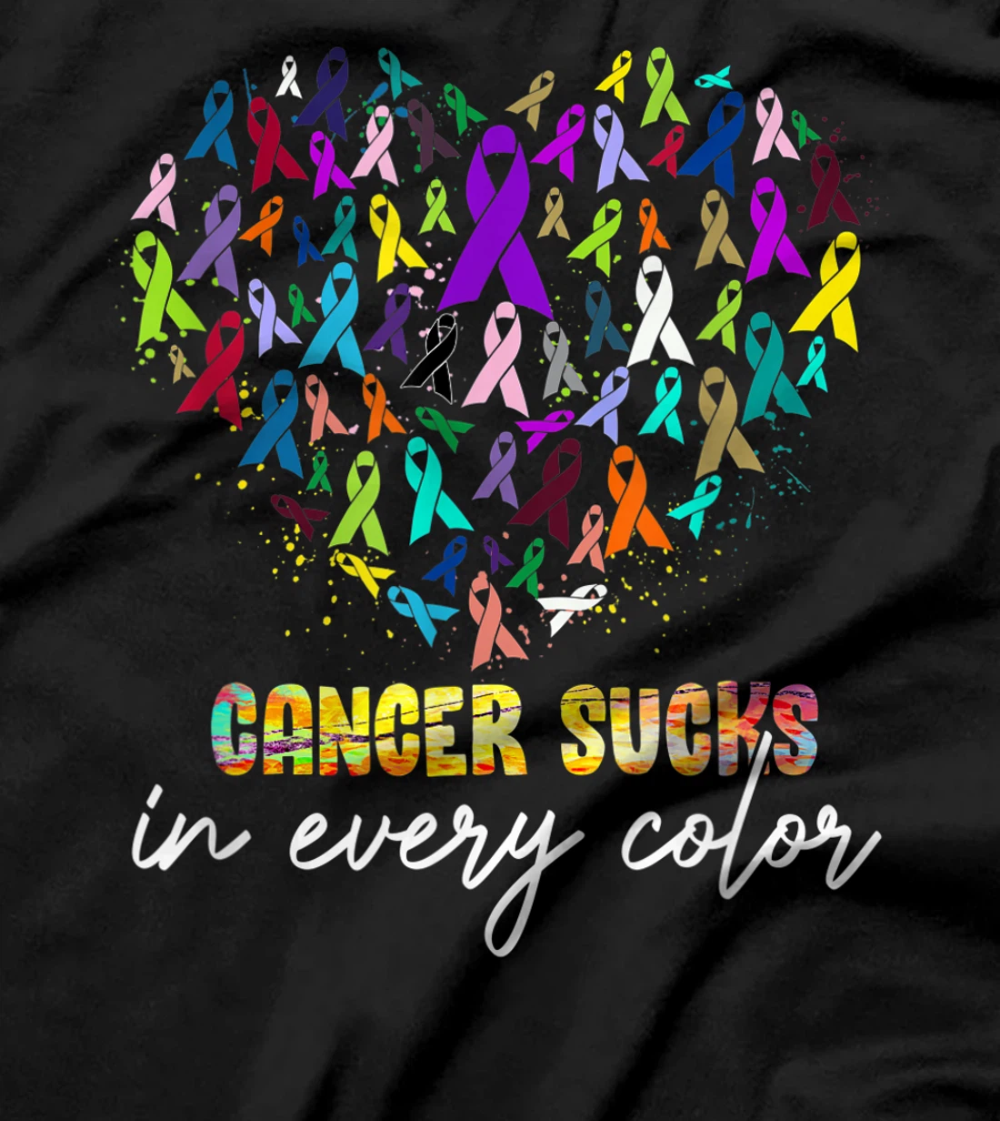  Cancer Sucks In Every Color Cancer Awareness T-Shirt