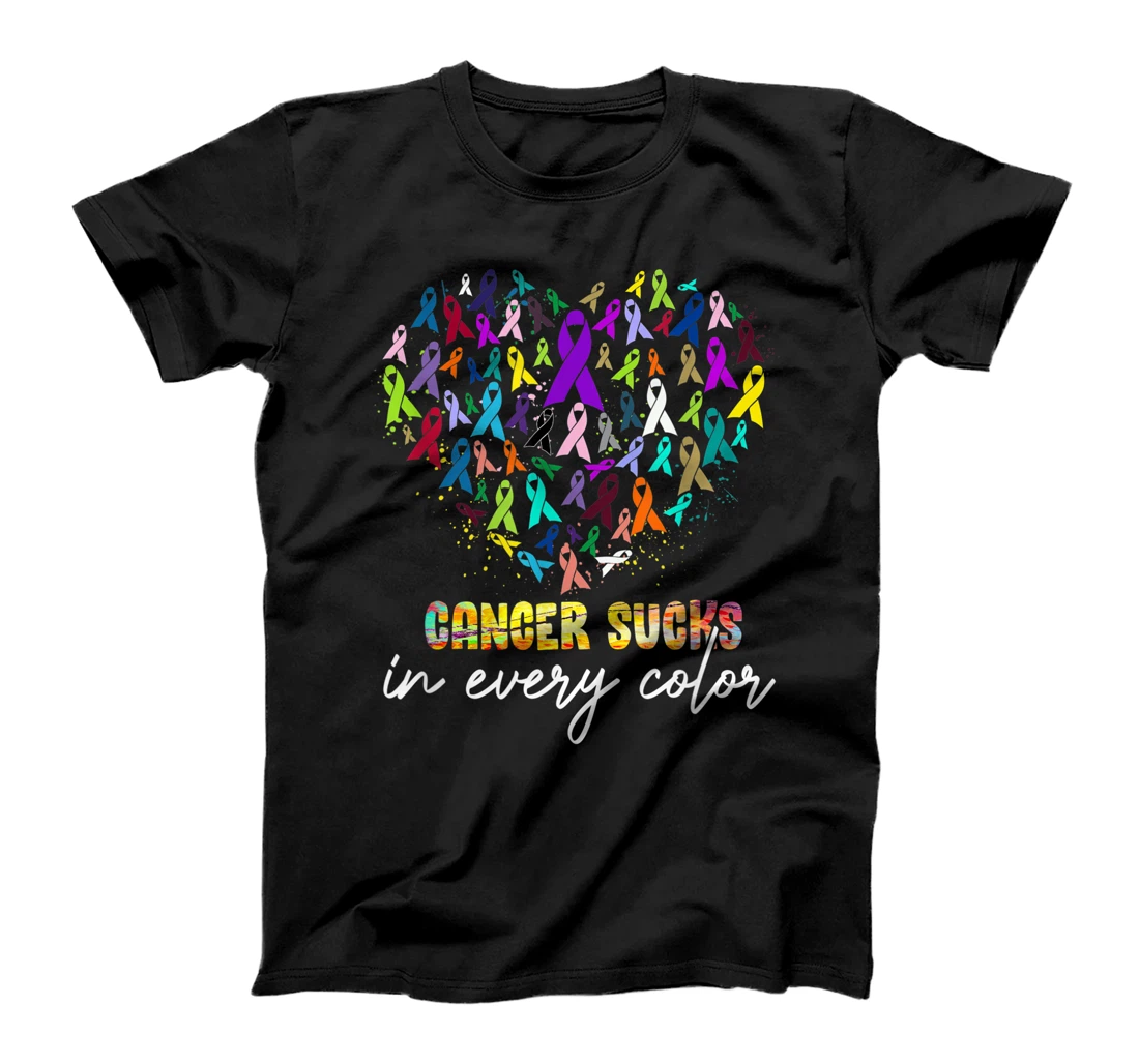  Cancer Sucks In Every Color Cancer Awareness T-Shirt