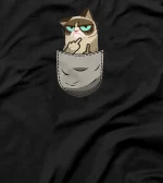  Cat Flipping Off Funny Animal Meme Sarcastic Kitten Owner T-Shirt