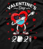  Dabbing Heart In A Mask Happy quarantine Valentines Day 2021 T-Shirt