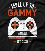  Distressed Level up to Gammy Again Est. 2021 Shirt Gamer Mom T-Shirt