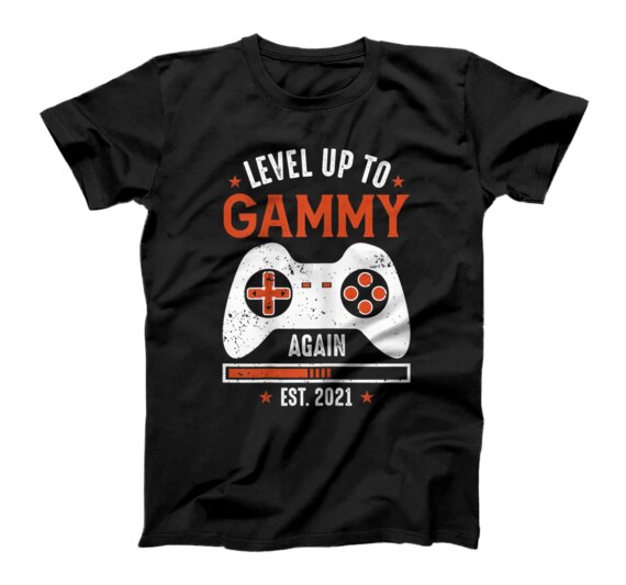  Distressed Level up to Gammy Again Est. 2021 Shirt Gamer Mom T-Shirt