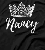  First Name Nancy Text Apparel Crown White Text T-Shirt