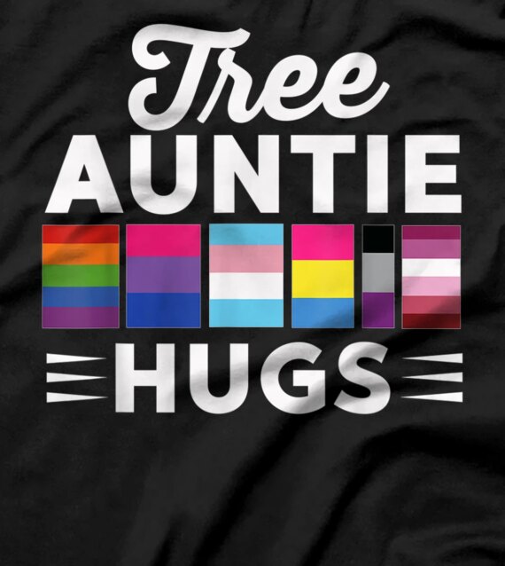  Free Auntie Hugs LGBT Pride LGBTQ Gay Pride Transgender Bi T-Shirt