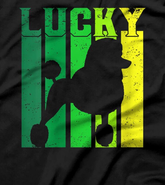  Happy St Patrick's Day Poodle Dog Lucky Vintage Shamrock T-Shirt