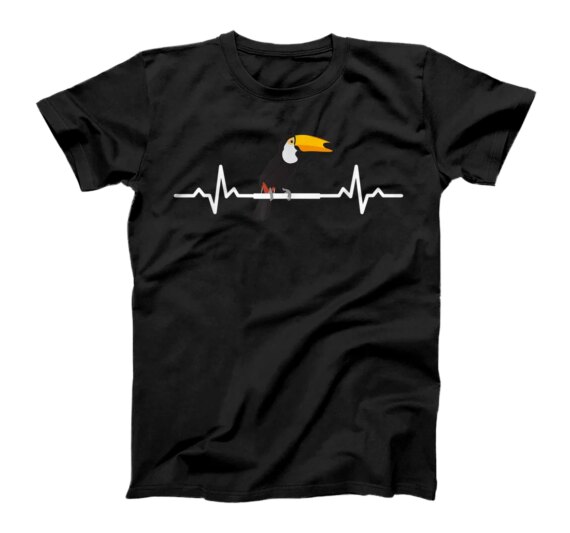  Heartbeat Toucan Bird Jungle Gift T-Shirt