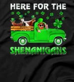  Here For The Shenanigans Leprechaun Goat St Patrick's Day T-Shirt