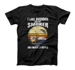  I Like Bourbon My Smoker 3 People Funny BBQ T-Shirt