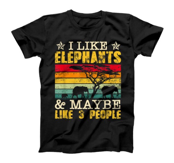  I Like Elephants Retro Elephant Lovers T-Shirt