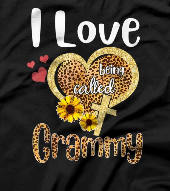  I Love Being Called Grammy Leopard Sunflowers T-Shirt