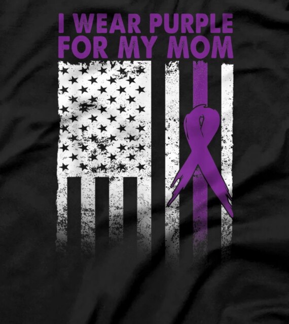  I Wear Purple For My Mom Pancreatic Cancer Awareness T-Shirt